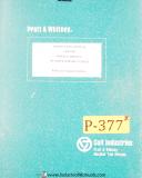 Pratt & Whitney-Pratt & Whitney Threadding milling Machine, Features and Operations Manual 1902-6 x 14-04